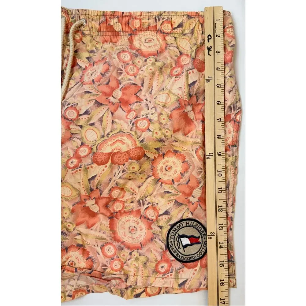 Tommy Hilfiger Men’s Floral Swim Trunks Board Shorts Drawstring Size XL